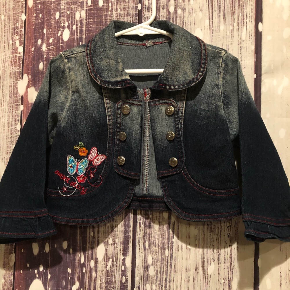 No brand girl jean jacket. 9 months.